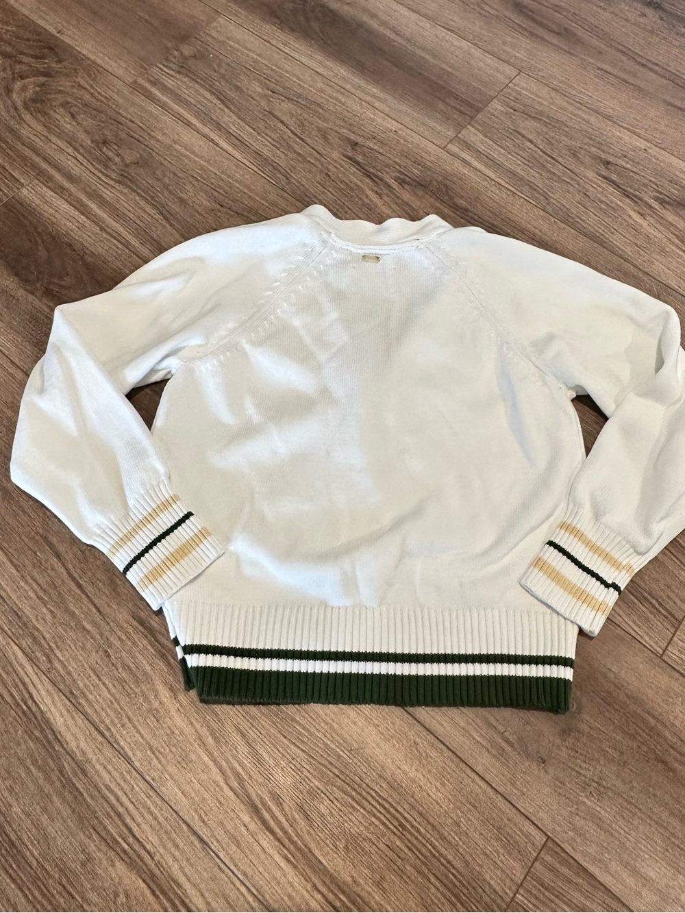 New! Scotch & Soda Amsterdam White Cardigan with Green Trim Small - Picture 11 of 11